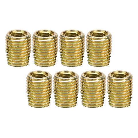 Carbon Steel Self Tapping Thread Inserts Kit 20 Pcs M10 M12 Thread Repair, yellow zinc plated inserts shown