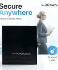 Rock Solid Gaming Console Security Enclosure And Tower Computer Lock Box With Heavy Duty Steel Anti Theft Cabinet, 7.5x15.6x16.5 in, for secure use anywhere.