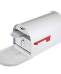 Locking Post Mount Mailbox To Lock Down Your Mail, Large White Finish With Concealed Locking Compartment, Rust Resistant Galvanized Steel