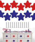 Patriotic Star Cabinet Knob Set 12 Piece Red And Blue Silicone Drawer Knobs with screws on white dresser