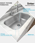 Top view of Undermount Single Bowl Kitchen Sink, 31 Inch By 18 Inch By 9 Inch, 18 Gauge 304 Stainless Steel With Satin Finish, installed