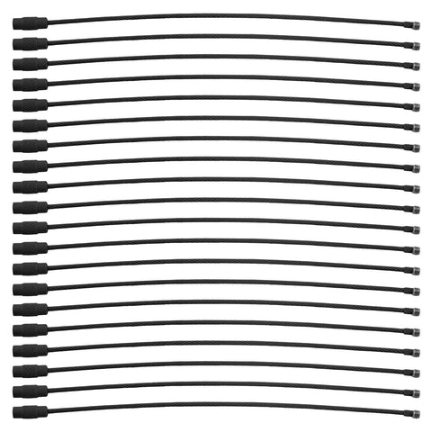 20 Pcs Black Stainless Steel Wire Keychains 1.5mm Thick Elastic Wire Rope Loops 5.9 Inches Long Heavy Duty Durable Luggage Tag Rings Cable Loops