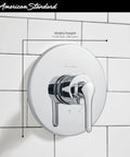 Studio S Valve Trim Kit With One Piece Ceramic Cartridge For Drip Free Smooth Water Control, Double Ceramic Pressure Balance shown installed