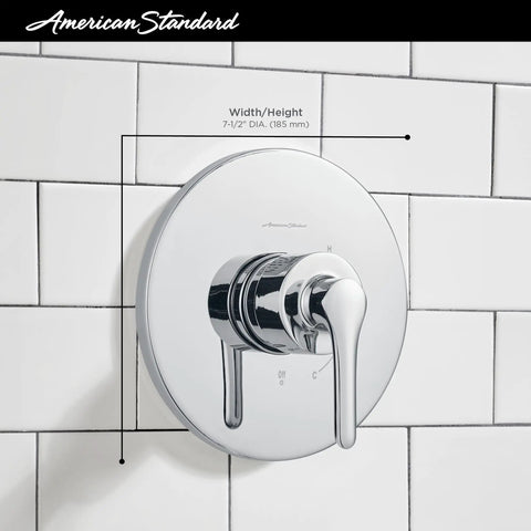 Studio S Valve Trim Kit With One Piece Ceramic Cartridge For Drip Free Smooth Water Control, Double Ceramic Pressure Balance shown installed
