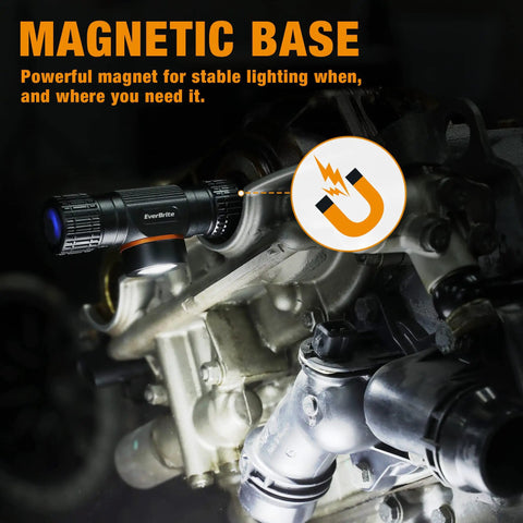 Rechargeable Headlamp With 1000 Lumen LED Beam, Five Light Modes Including SOS, Magnetic Base, Adjustable Head Strap on engine