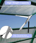 Dual Spring Automatic Greenhouse Window Opener Kit For Roof Vents With Solar Heat Sensitive Actuation displayed in use