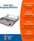 Heat Seal Wrapping Machine For Plastic Bags With Stainless Steel Wrapping Surface And Big Rubber Feet, Thermostatic Hot Plate
