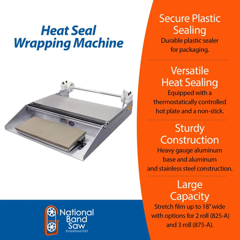 Heat Seal Wrapping Machine For Plastic Bags With Stainless Steel Wrapping Surface And Big Rubber Feet, Thermostatic Hot Plate