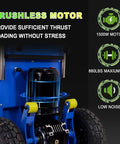 Close-up of brushless motor on Heavy Duty 1200W Electric Stair Climbing Hand Truck Dolly Cart With 880 Lbs Load Capacity For Moving Furniture.