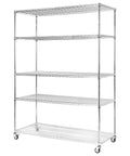 5-Tier Steel Storage Rack With Wheels And Shelves Beefy Built To Last 7500 Lbs Total Capacity Waterproof Liners Rust Resistant Steel