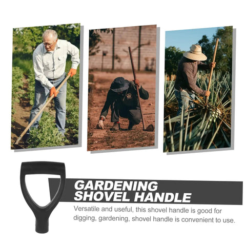 Replacement Garden Shovel Handle With Plastic Grip Universal Spade Handle shown with gardeners using it.