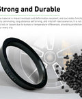 4 Pack Wheel Hub Centric Rings 73 1 Outer To 64 1 Inner Diameter Plastic Bore Adapter Spacers Black on display with granules.
