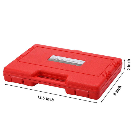 Red case of Heavy Duty Half Inch Drive Impact Hex Bit Set, 20-Piece Master Allen Socket Kit with dimensions labeled