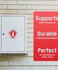 Fire Extinguisher Inside Sticker 6 Pack 2.75 Inch With Ultra Strong Adhesive Weatherproof Decals on cabinet
