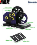 Overdrive Thirty Percent Metal Differential Gearbox With POM Skid Plate For One Tenth Scale LCG Transmission dimensions shown