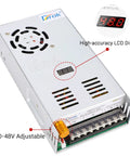 48V Variable DC Power Supply 0-48V 10A 480W AC To DC Converter for landscape lights, LED CCTV, lab benchtop with LCD display