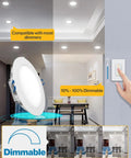 Ultra Thin LED Recessed Ceiling Lights Slim Canless With Integrated Junction Box 5000K Daylight CCT Dimmable installation view