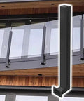 Kickass 304 Stainless Steel Glass Railing Side Support Bracket For Balcony And Patio Deck Posts, shown with glass panels.