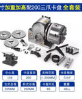 Heavy Duty Universal Dividing Head For CNC Milling Machine Vertical Horizontal Setup Precision Indexing Rotary Table With Bs2 Mount and Eight Inch Chuck Shop Floor Beast with various attachments and specifications.