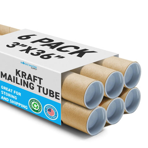 Heavy Duty Kraft Mailing Tubes 3 Inch By 36 Inch Six Pack Spiral Wound For Shipping And Storing Posters Arts Crafts And Documents Made In USA Protects From Damage During Handling And Transit