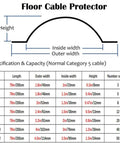 Diagram of floor cable protector with sizes for Long Stainless Steel Cord Cover Kit For Office Desks No Brainer Cable Management 79 Inch