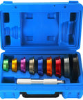 10 Piece Bearing Press Kit For Races And Seals With Driver Handle And 9 Discs, Universal Axle Housing Collar Tool in blue case