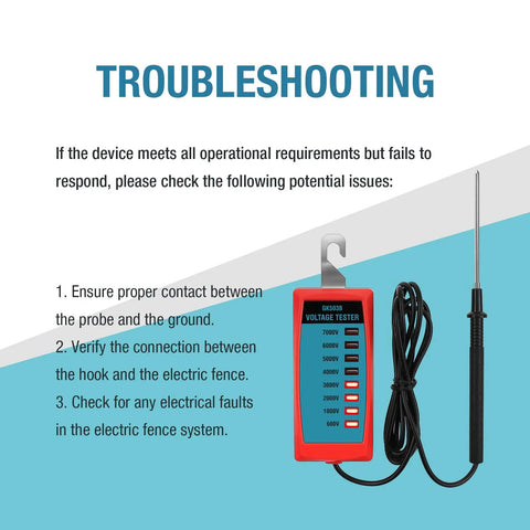 Neon Electric Fence Voltage Tester And Fault Finder For Low Impedance Fences Portable Pocket Size Max 7 KV Troubleshooting Guide