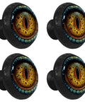 Heavy Duty 4 Pack Black Funny Scary Eye Kitchen Cabinet Knobs And Drawer Pulls Featuring Corrosion Resistant Abs Material And Sturdy Hardware, close-up view.