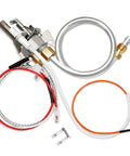 Water heater pilot assembly kit with thermopile and wiring harness; compatible with Whirlpool and A.O. Smith models.