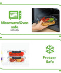 Glass Meal Prep Containers Set With Locking Lids, Borosilicate Glass Food Storage, Airtight And Leak Proof, Microwave and Freezer Safe