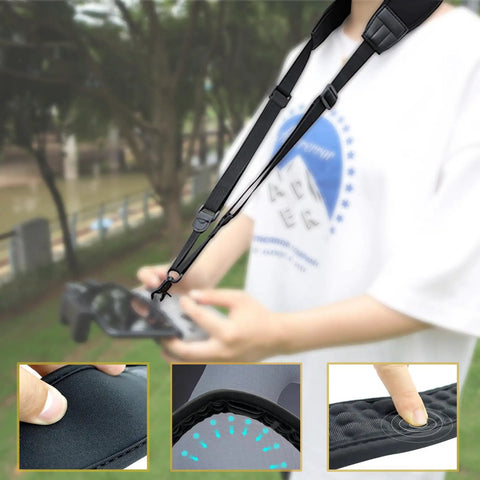 Adjustable Lanyard Neck Strap For DJI FPV Drone Remote Controller hands-free use with strong clip, nylon, outdoor setting