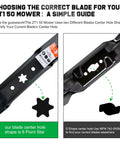 ZT1 50 Blade Set showing 6-point star and S shape center hole guide for Cub Cadet 50 Inch Mower Deck Replace 94205052A