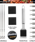 Display of Grillin Ready 23 Piece BBQ Tool Set With Thermometer In Aluminum Case Stainless Steel Utensils, skewer, grill mat, brush