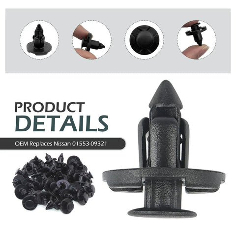 20 Piece Bumper Fastener Rivet Clips Set For Front Bumper And Radiator Support Retainers Plastic Push Fender Liner