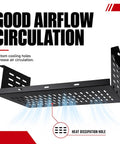 Slick Under Desk Computer Mount Bracket For Small Form Factor PCs And Gaming Rigs That Will Kick Clutter To The Curb While Upgrading Your Home Office Setup And Keeping Gear Securely Fastened with cooling holes for airflow.