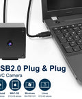 Ultra HD 48MP USB Camera With 8000x6000 Resolution Auto Focus In 200ms Plug And Play UVC Industrial Camera For 3D Printers And Machine Vision Color Accurate High Definition Imaging For Tight Tolerance Work shown next to a laptop