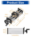 150Mm Travel Manual Sliding Table With Ball Screw SFU1605 16Mm Diameter, size diagram and specifications