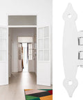 Premium White Metal H Shape Cabinet Door Hinges For Interior Cabinets And Furniture Doors with hallway background