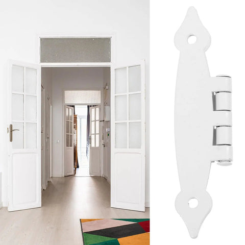 Premium White Metal H Shape Cabinet Door Hinges For Interior Cabinets And Furniture Doors with hallway background
