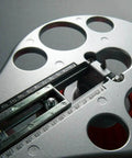 Close-up of Beefy Aluminum Die Cast Circle Cutter, adjustable 1.18 to 10.23 inch diameter, tough heavy duty tool.