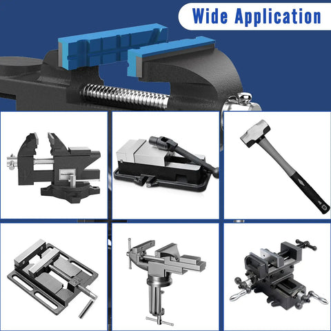 Heavy Duty 5 Inch Magnetic Vise Jaws Soft Pads 1 Pair Thick Rubber Vice Grips Covers on various vises and applications.