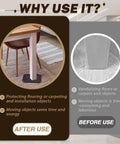 Heavy Duty 8 Pack 3 Inch Square Furniture Sliders With Carpet Base installed under chair leg on carpet