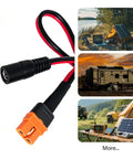 XT60I To 5.5x2.1mm Power Cable DC5521 Female Connector For Lithium Batteries And FPV Gear, Stable Battery To Device Link For Solar Panels And Power Stations, Great For Vehicles, Three Length Options, black red cable with orange connector
