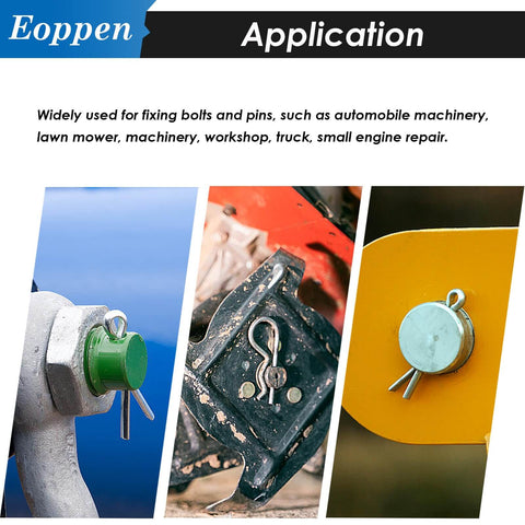 132-Piece Clevis Pin, Cotter Pin, And Hair Pin Set With 304 Stainless Steel installed in automotive and machinery applications