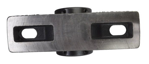 Pillow block bearing Type-E, metal housing, top view showing two mounting slots.