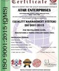 ISO 9001:2015 certificate for ATAR Enterprises for manufacturing and trading jewelry making tools.
