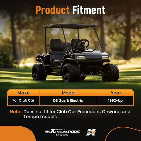 Heavy Duty Front And Rear Suspension Bushing Kit For 1993 Onward Club Car Ds Golf Carts displayed on club car golf cart exterior.