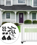 Heavy Duty Sliding Gate Hardware Kit With Adjustable Corner Braces And Gate Frame Brackets Rail Kit For Wooden Fences And Porches