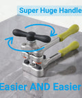 Pro Grade Porcelain Tile Cutter Kit With Manual Cutter showing power pliers with super huge handle on tile surface.