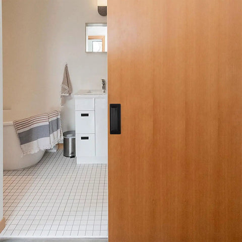 4 Pack Concealed Rectangular Recessed Pull Handles For Wardrobe And Drawers Matte Black Stainless Steel Hidden Flush Sliding Door Pulls in bathroom